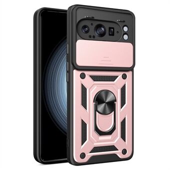 Til Google Pixel 9 Pro XL Etui med Skyde Kameradæksel PC+TPU Støtteben Telefon Cover