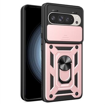 Til Google Pixel 9 Pro / Pixel 9 Etui med skydekameradæksel PC+TPU Kickstand Telefoncover