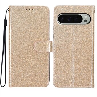 Til Google Pixel 9 Pro / Pixel 9 Pung Etui Glitter Anti-Ridse Læder Telefon Cover Stand