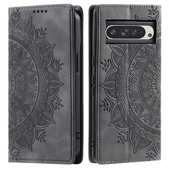 Stil 010 Til Google Pixel 9 Pro XL Etui Mandala Mønster Magnetisk Lukning Læder Telefon Cover