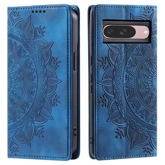 Stil 010 Til Google Pixel 9 / 9 Pro Etui Mandala Mønster Magnetisk Lukning Læder Telefon Cover