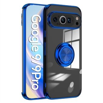 Til Google Pixel 9 Pro / Pixel 9 Etui Elektropletteret Støtte TPU Telefoncover Magnetisk Bilholder