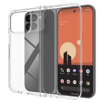 For Google Pixel 9 Pro Fold 5G-etui TPU+akryl gennemsigtigt telefoncover, integreret design