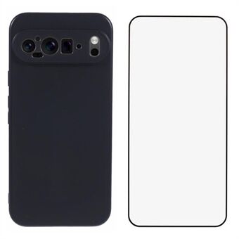 WANLONFENG MS-serien til Google Pixel 9 Pro XL TPU-etui mat bagsidecover med hærdet glas