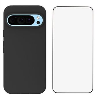 WANLONFENG MS-serien til Google Pixel 9 Pro / Pixel 9 TPU-etui Mat Cover med skærmfilm (Stor linsehullet)