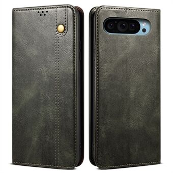 Til Google Pixel 9 Pro / Pixel 9 Etui Vanvittig Hestetekstur Vokset Læderpung Stand Cover