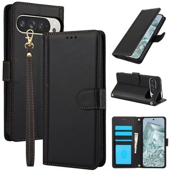 SY-003 Til Google Pixel 9 Pro XL Etui PU Læder Stand View Telefon Wallet Cover med Håndrem