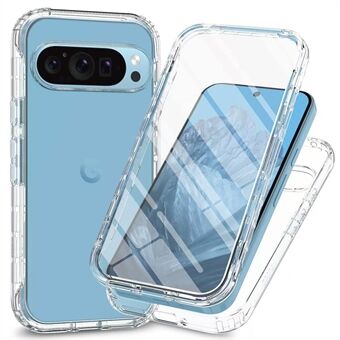 For Google Pixel 9 Pro XL Etui TPU+PC Fuld Beskyttelse Stødsikkert Telefon Cover med PET Skærmbeskytter