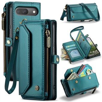 CASEME C36-serie til Google Pixel 9 / Pixel 9 Pro etui Crossbody lædertelefon taske med 7 kortlommer