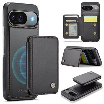 JEEHOOD J05 Til Google Pixel 9 / Pixel 9 Pro Etui Kortholder Stativ Læder+TPU Telefon Cover