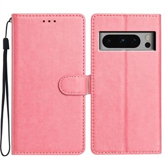 For Google Pixel 8 Pro Læder Telefon Etui Pung Stand Cover med Praktisk Rem