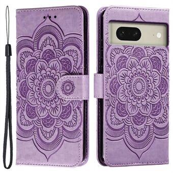 Til Google Pixel 8 Etui PU Læder Mandala Præget Design Pung Telefon Cover