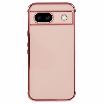 Til Google Pixel 8a Etui Elektropletteret Ramme TPU Blødt Telefoncover - Pink