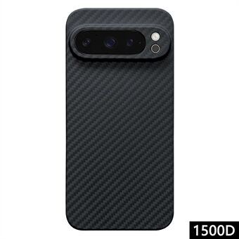 Til Google Pixel 9 Pro XL Etui 1500D Grov Tekstur Aramid Fiber Telefon Cover Præcisions Udstanset - Sort