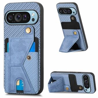 Til Google Pixel 9 Pro XL Etui K-Formet Kickstand Læder+PC+TPU Telefon Cover