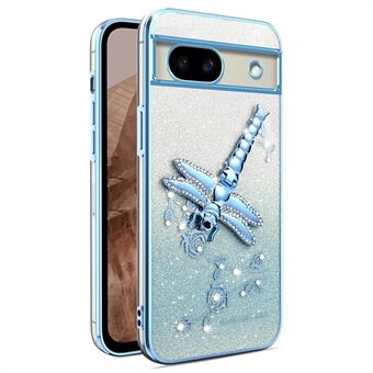 KADEM Til Google Pixel 8a Etui Guldsmed Kickstand TPU Blomster Glitter Telefoncover