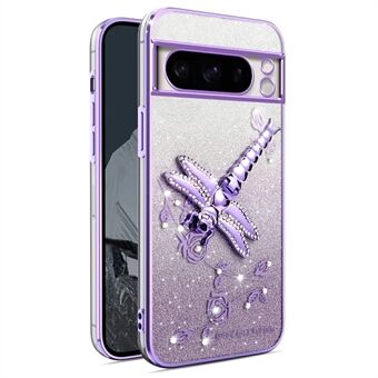 KADEM Til Google Pixel 8 Pro Cover Guldsmed Kickstand TPU Blomster Glitter Telefonomslag