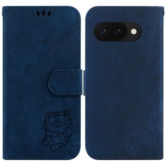 Til Google Pixel 9a Wallet Case Tiger Imprint Læder Stødsikkert Telefoncover