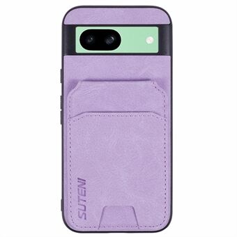 SUTENI H02 Til Google Pixel 8a Etui Kortlommer Stander Litchi Struktur Læder+TPU Cover