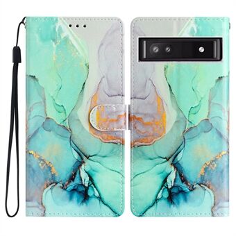 Til Google Pixel 9a Pung Etui PU Læder Mønster Print Stativ Telefon Cover med Rem