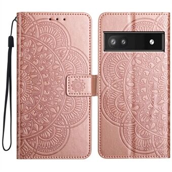 Til Google Pixel 9a Læderetui med Kortlommer Mandala Mønster Telefoncover Stand