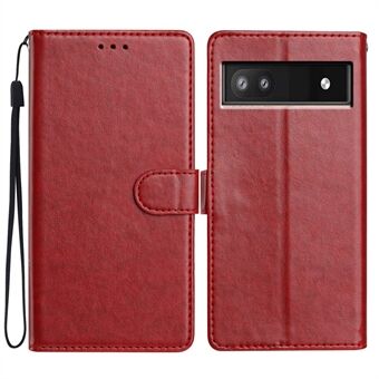 Til Google Pixel 9a Læderetui Wallet Stand Telefon Cover med Praktisk Strop