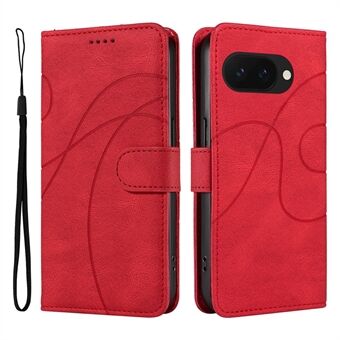 Til Google Pixel 9a Etui Stand Wallet Læder Telefon Cover Buet Linje Håndledsrem