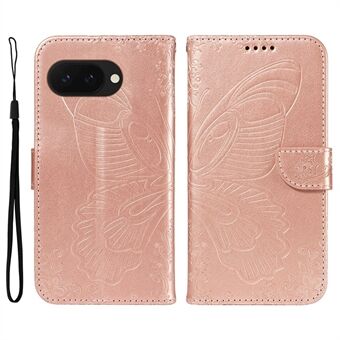 Til Google Pixel 9a Etui Sommerfuglemønster Læderpung Flip Telefoncover