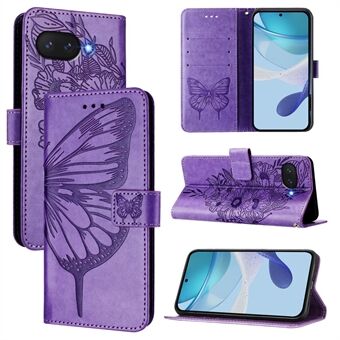 Til Google Pixel 9a Etui YB Imprinting Series-4 Sommerfugl Blomst Flip Wallet Læder Telefon Cover