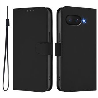 Til Google Pixel 9a Etui Ensfarvet Pung Læder Telefon Cover med Rem