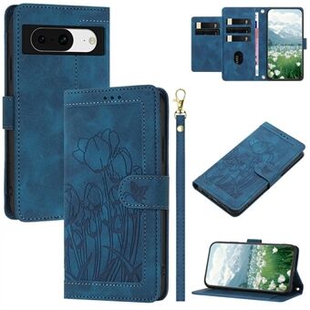 Til Google Pixel 8 Etui Tulip Læder Telefon Cover med 5 Kortspor Wallet