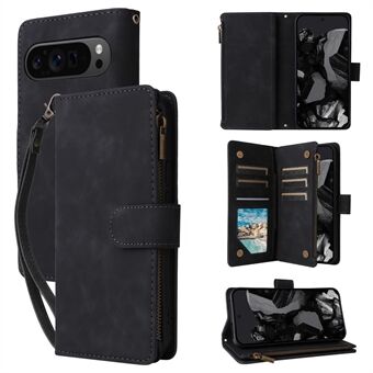 Til Google Pixel 9 Pro XL Etui Lynlåspung Flerkortpladser Læder Telefoncover