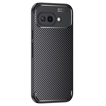 Til Google Pixel 9a Etui kulfiber tekstur TPU telefoncover varmespredning