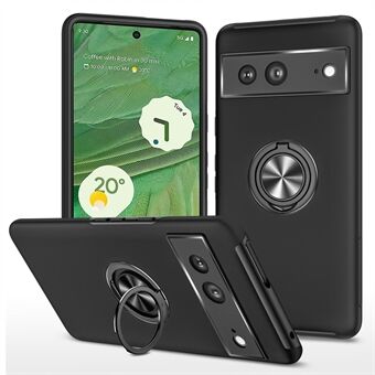 Til Google Pixel 7 5G Ring Kickstand Armor Phone Case Hård PC Blød TPU Stødfast Beskyttende Cover