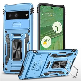 Telefon-etui til Google Pixel 7 5G Armor Series Hard PC Soft TPU Stødsikkert Etui med Stativ / Skyderkameradæksel