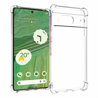 Til Google Pixel 7 5G Blød TPU Transparent Telefon Taske Fire Hjørner Støddæmpning Anti-Slip Bagcover.