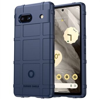 Til Google Pixel 7a Mobilcovers, Robust Square Grid Tekstur, Beskyttelse mod fald og blød TPU Bagside-cover.