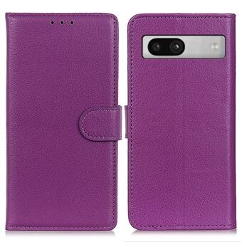 Til Google Pixel 7a Litchi Texture Phone Cover Wallet PU Læder Telefonstativ Taske