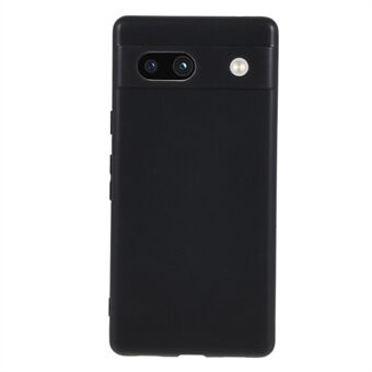 Til Google Pixel 7a Mat Finish Fleksibel TPU Telefoncover Anti-ridse Beskyttende Bagside - Sort