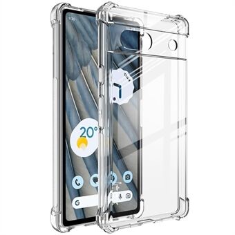 IMAK til Google Pixel 7a klar blød TPU-telefonetui Airbag-antifaldsstødsikkert cover.