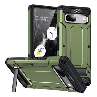 Til Google Pixel 7a Anti-Ridse Mobiltelefon Etui TPU + Hård PC Smartphone Cover Skal med Metalkickstand