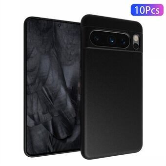 10 Stk / Pakke til Google Pixel 8 Pro Dobbeltsidet Mat Finish TPU Cover Anti-ridse Telefon Etui - Sort