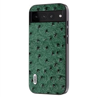 ABEEL Telefoncover til Google Pixel 8 Pro Stødsikkert cover Strudsstrukturet ægte ko-læder + PC + TPU-cover