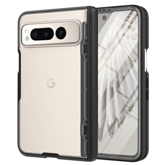 For Google Pixel Fold Hinge-beskyttelsesetui TPU + PC + gennemsigtigt akryl bagside-cover