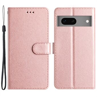 Til Google Pixel 7 5G Silk Texture Wallet Case PU Læder Stand Stødsikker Telefoncover med Rem