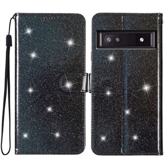 Til Google Pixel 7a Glittery PU læder telefonetui stødsikkert pungstående cover