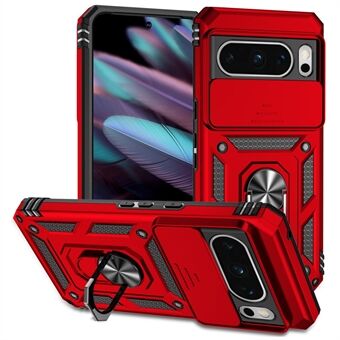 Til Google Pixel 8 Pro Case Slide Kamera Beskyttelse PC+TPU Smartphone Stativ Omslag.