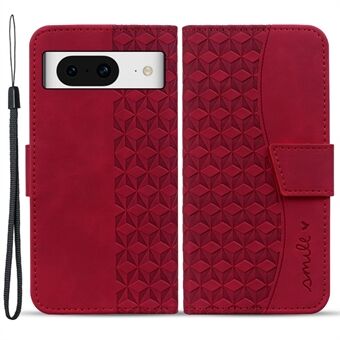 Til Google Pixel 8-etui med rudertryk, PU-læder tegnebogstelefoncover med stativ.