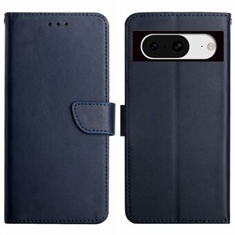 HT02 Til Google Pixel 8a Etui Ægte Ko Læder Stand Wallet Telefon Cover