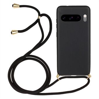 For Google Pixel 8 Pro etui Mobiltelefon Cover Hvedehalm+TPU Skal med Snor